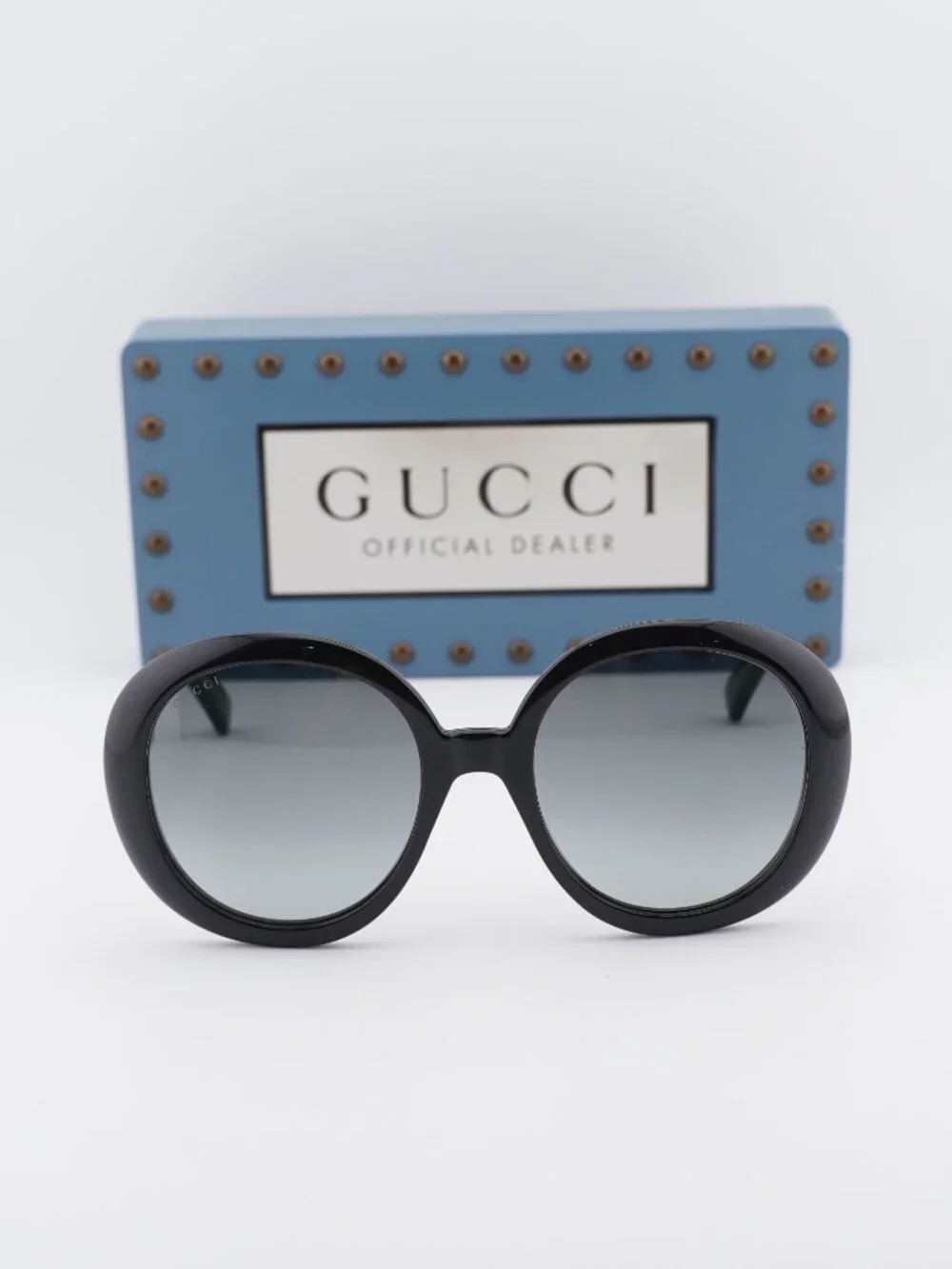 Gucci GG0712S 001 Round Sunglasses - Black / Grey